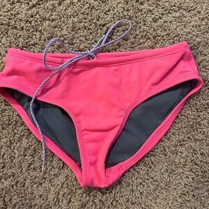 Jolyn Clothing Hot Pink Bikini Bottom with Braided Drawstring